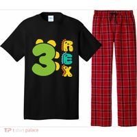 Three Rex Birthday  3rd Dinosaur Birthday Family Pajama Set thumb 0