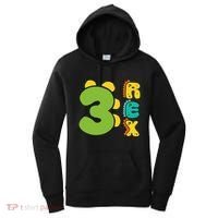 Three Rex Birthday  3rd Dinosaur Birthday Family Women's Hoodie thumb 0