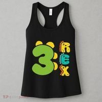 Three Rex Birthday  3rd Dinosaur Birthday Family Women's Tank Top thumb 3