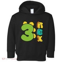 Three Rex Birthday  3rd Dinosaur Birthday Family Toddler Hoodie thumb 0