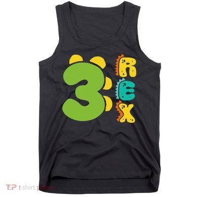 Three Rex Birthday  3rd Dinosaur Birthday Family Tank Top