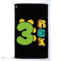 Three Rex Birthday  3rd Dinosaur Birthday Family Golf Towel thumb 0