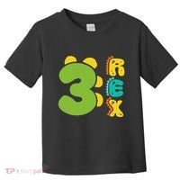 Three Rex Birthday  3rd Dinosaur Birthday Family Toddler T-Shirt thumb 0