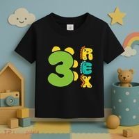 Three Rex Birthday  3rd Dinosaur Birthday Family Toddler T-Shirt thumb 3