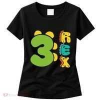Three Rex Birthday  3rd Dinosaur Birthday Family Women's T-Shirt thumb 0