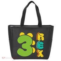 Three Rex Birthday  3rd Dinosaur Birthday Family Tote Bag thumb 0