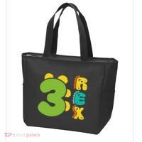 Three Rex Birthday  3rd Dinosaur Birthday Family Tote Bag thumb 3