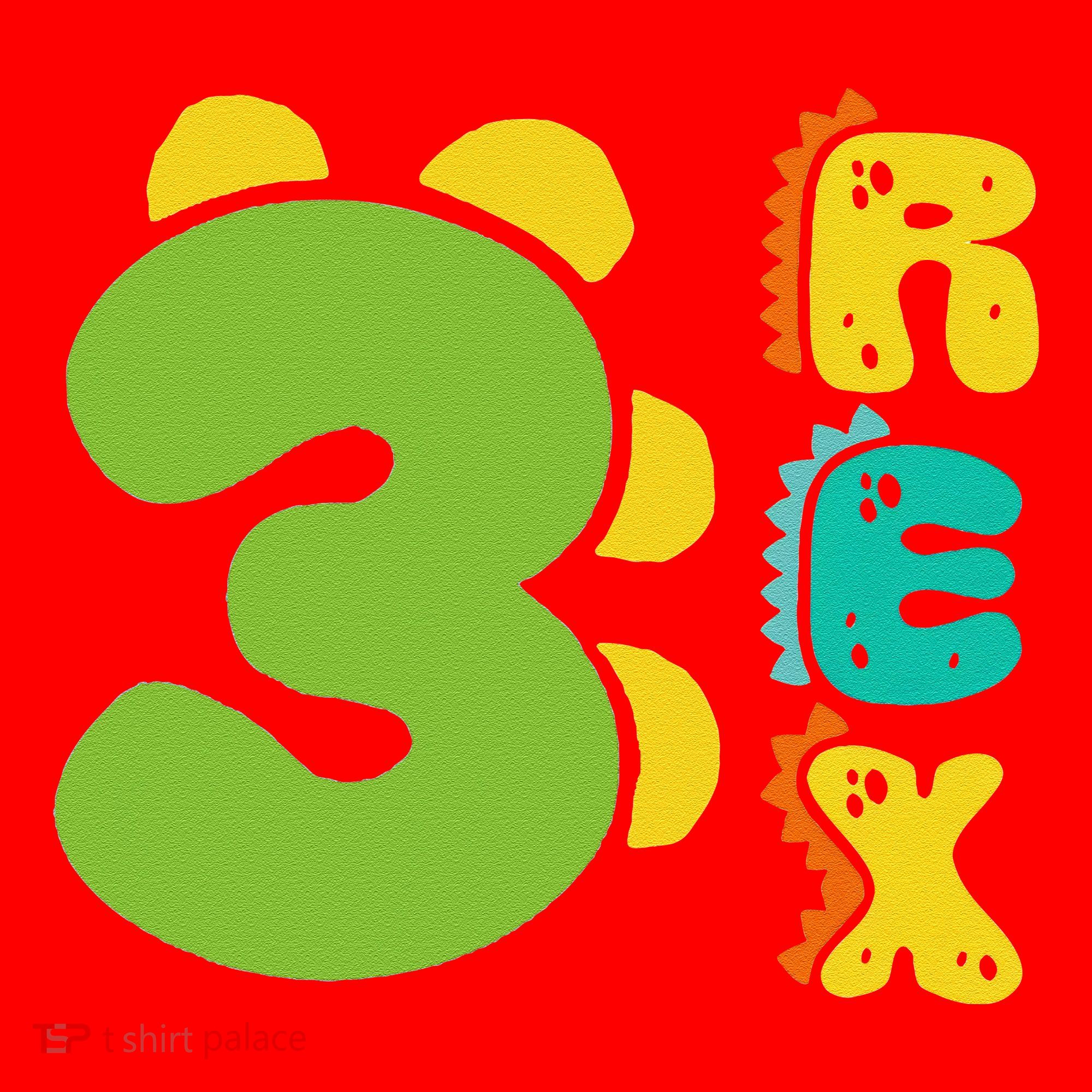 Three Rex Birthday  3rd Dinosaur Birthday Family Santa Hat