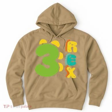 Three Rex Birthday  3rd Dinosaur Birthday Family Hoodie