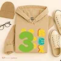 Three Rex Birthday  3rd Dinosaur Birthday Family Hoodie thumb 4