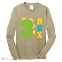 Three Rex Birthday  3rd Dinosaur Birthday Family Long Sleeve Shirt thumb 0