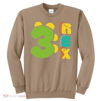 Three Rex Birthday  3rd Dinosaur Birthday Family Sweatshirt