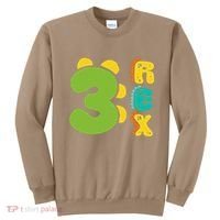 Three Rex Birthday  3rd Dinosaur Birthday Family Sweatshirt thumb 0