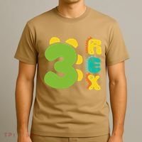 Three Rex Birthday  3rd Dinosaur Birthday Family T-Shirt thumb 3