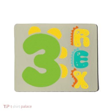 Three Rex Birthday  3rd Dinosaur Birthday Family Mousepad