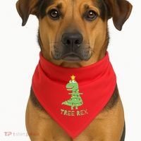 Tree Rex Christmas USA-Made Doggie Bandana thumb 1