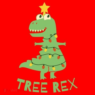 Tree Rex Christmas Button