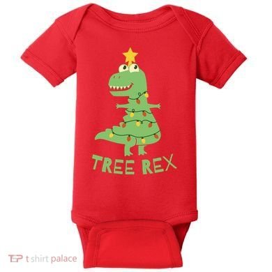 Tree Rex Christmas Baby Bodysuit