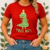 Tree Rex Christmas Women's T-Shirt thumb 2