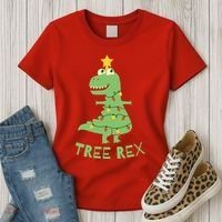 Tree Rex Christmas Women's T-Shirt thumb 3