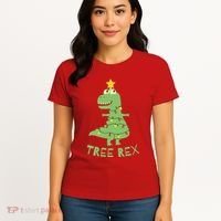 Tree Rex Christmas Women's T-Shirt thumb 4