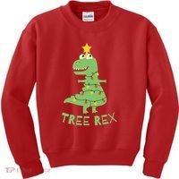 Tree Rex Christmas Kids Sweatshirt thumb 0