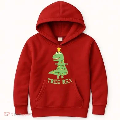 Tree Rex Christmas Kids Hoodie