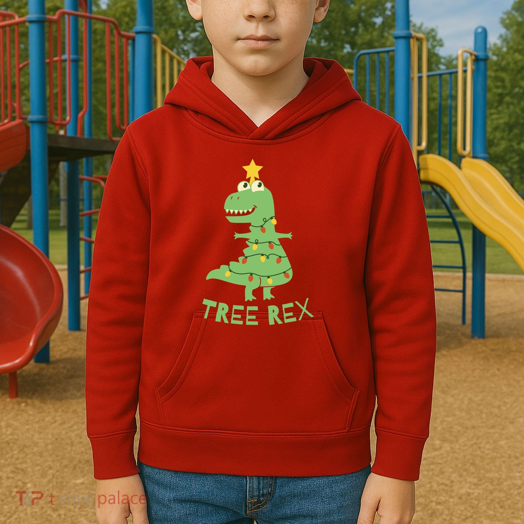 Tree Rex Christmas Kids Hoodie
