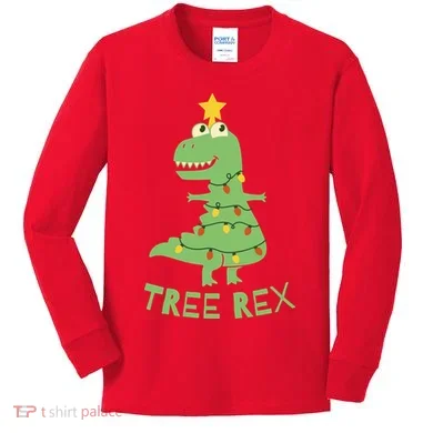 Tree Rex Christmas Kids Long Sleeve Shirt