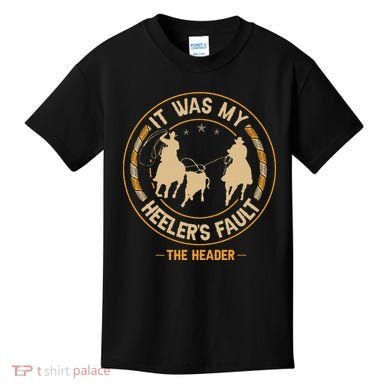 Team Roping Cowboy Rodeo Design For A Team Roper Boy Kids T-Shirt