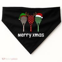 Tennis Racket Christmas Hat Reindeer Anlter Game Sport Sweatshirt USA-Made Doggie Bandana thumb 0