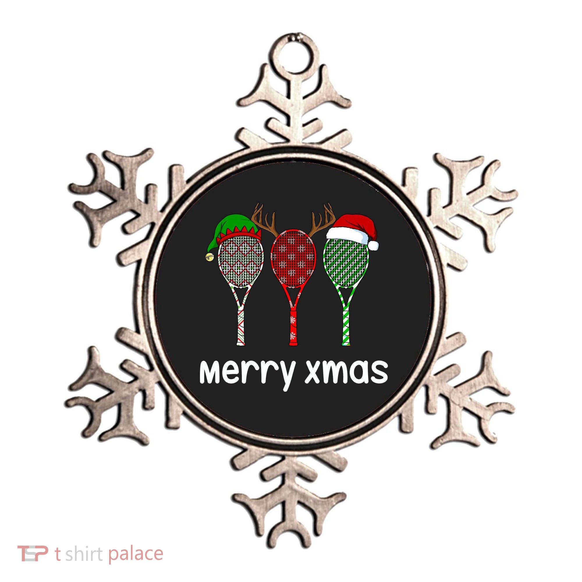Tennis Racket Christmas Hat Reindeer Anlter Game Sport Sweatshirt Ornament