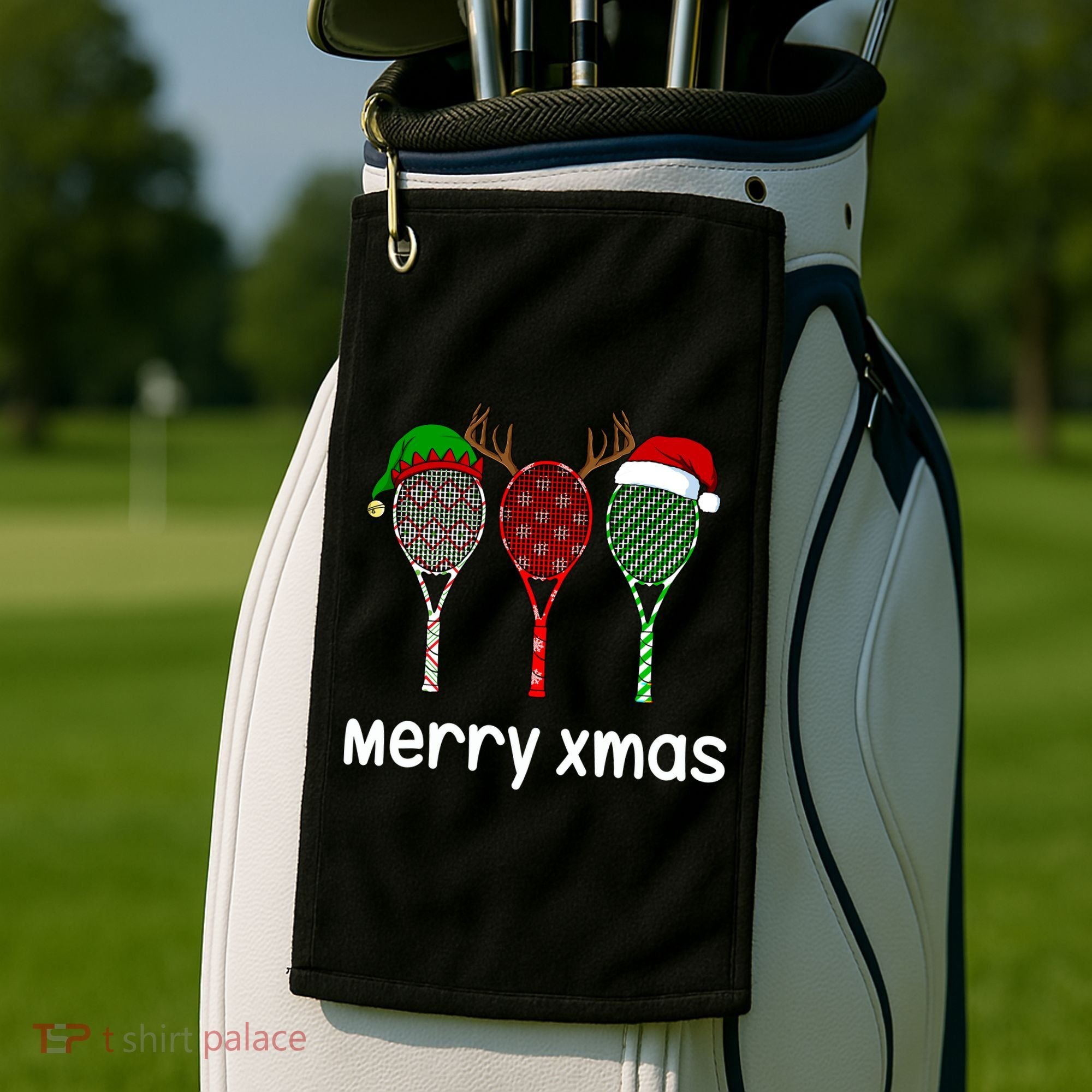 Tennis Racket Christmas Hat Reindeer Anlter Game Sport Sweatshirt Golf Towel