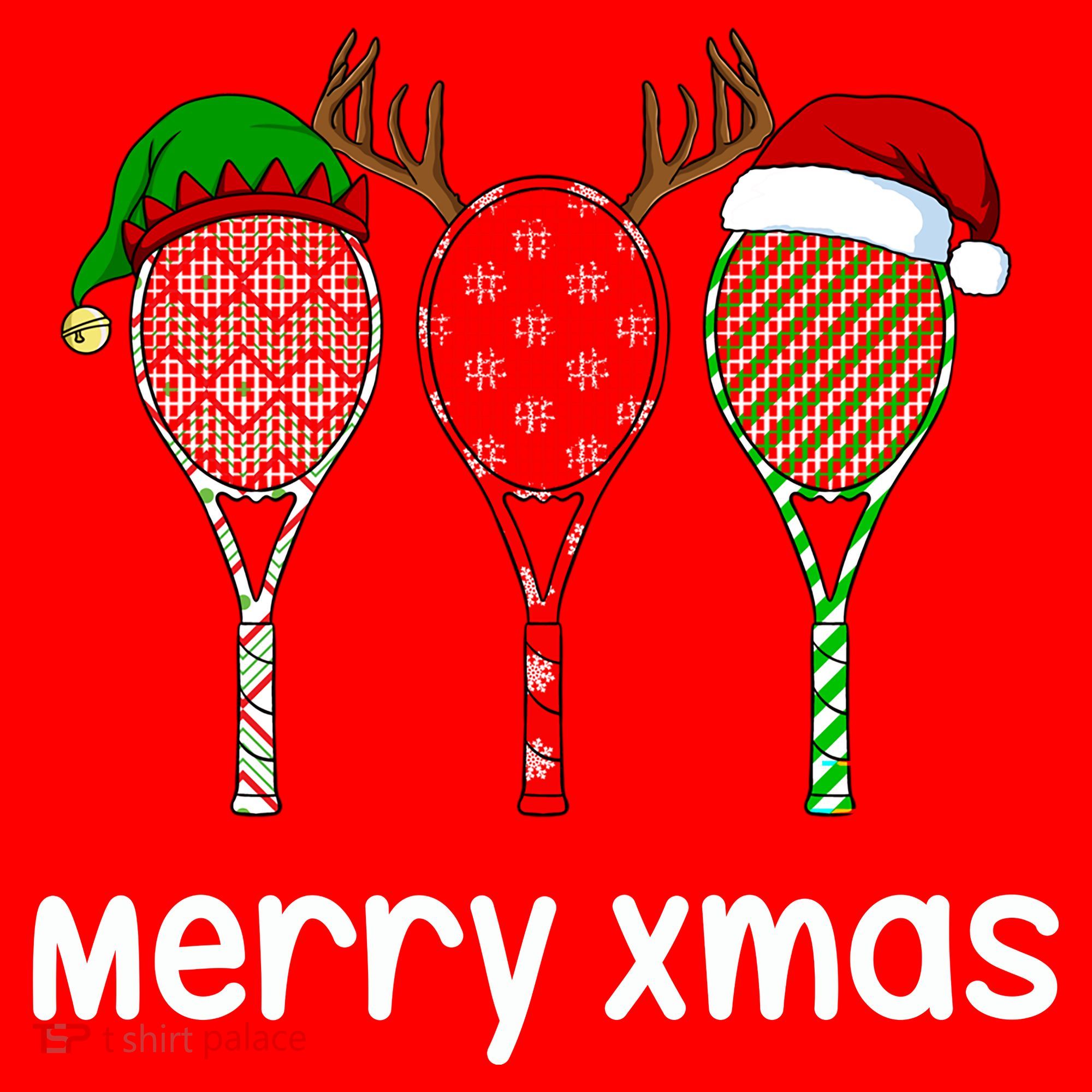 Tennis Racket Christmas Hat Reindeer Anlter Game Sport Sweatshirt Santa Hat
