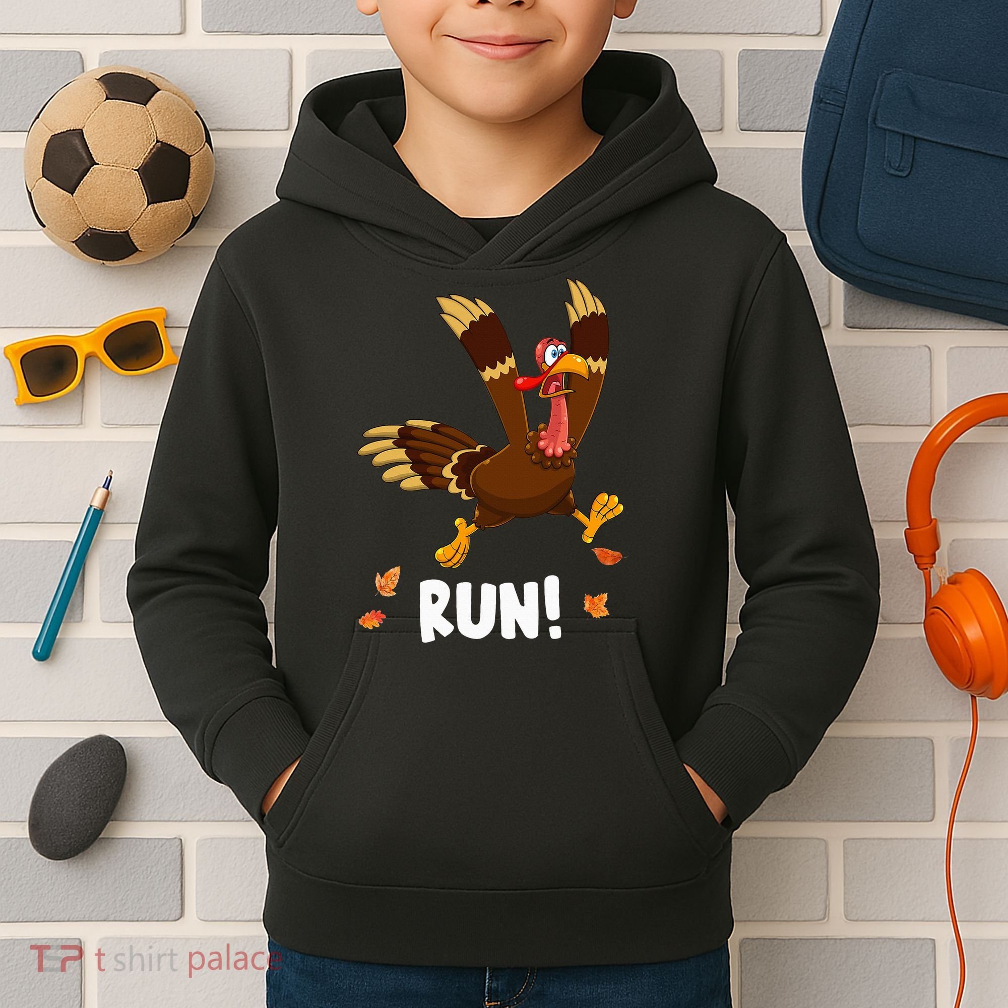 Turkey Run Costume Thanksgiving Running Turkey Trot Kids Hoodie