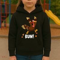Turkey Run Costume Thanksgiving Running Turkey Trot Kids Hoodie thumb 3