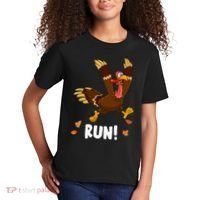 Turkey Run Costume Thanksgiving Running Turkey Trot Kids T-Shirt thumb 2