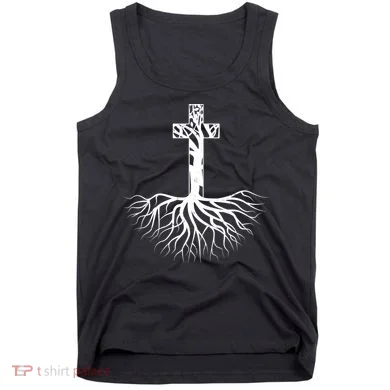 Tree Root Christian Cross Tank Top