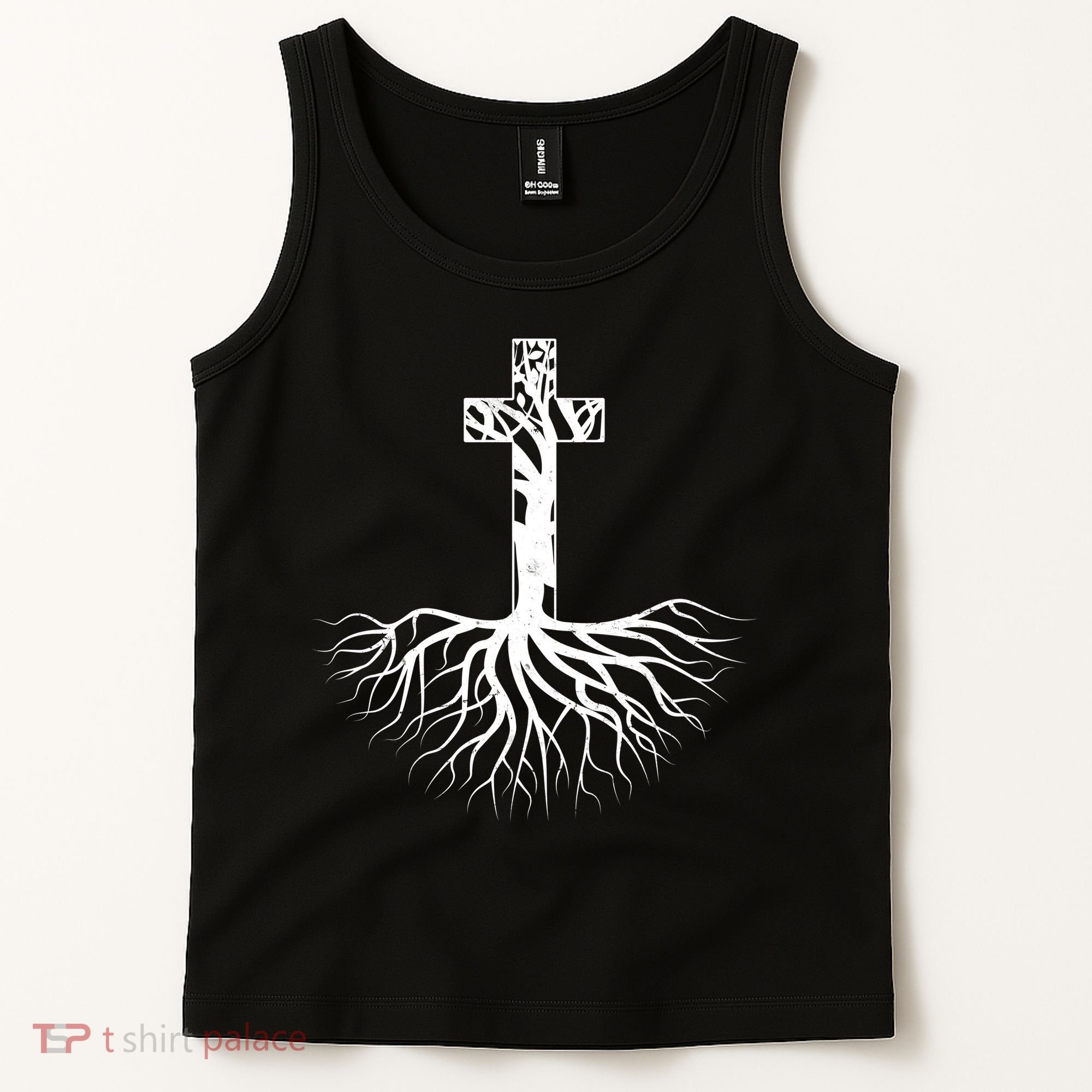 Tree Root Christian Cross Tank Top