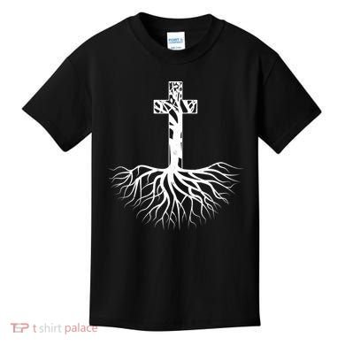 Tree Root Christian Cross Kids T-Shirt