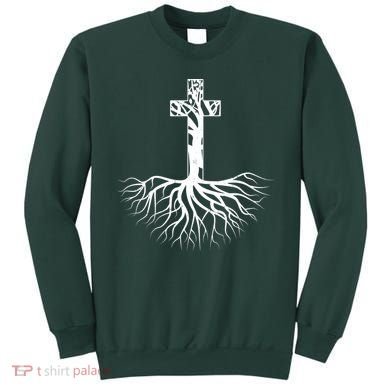 Tree Root Christian Cross Sweatshirt