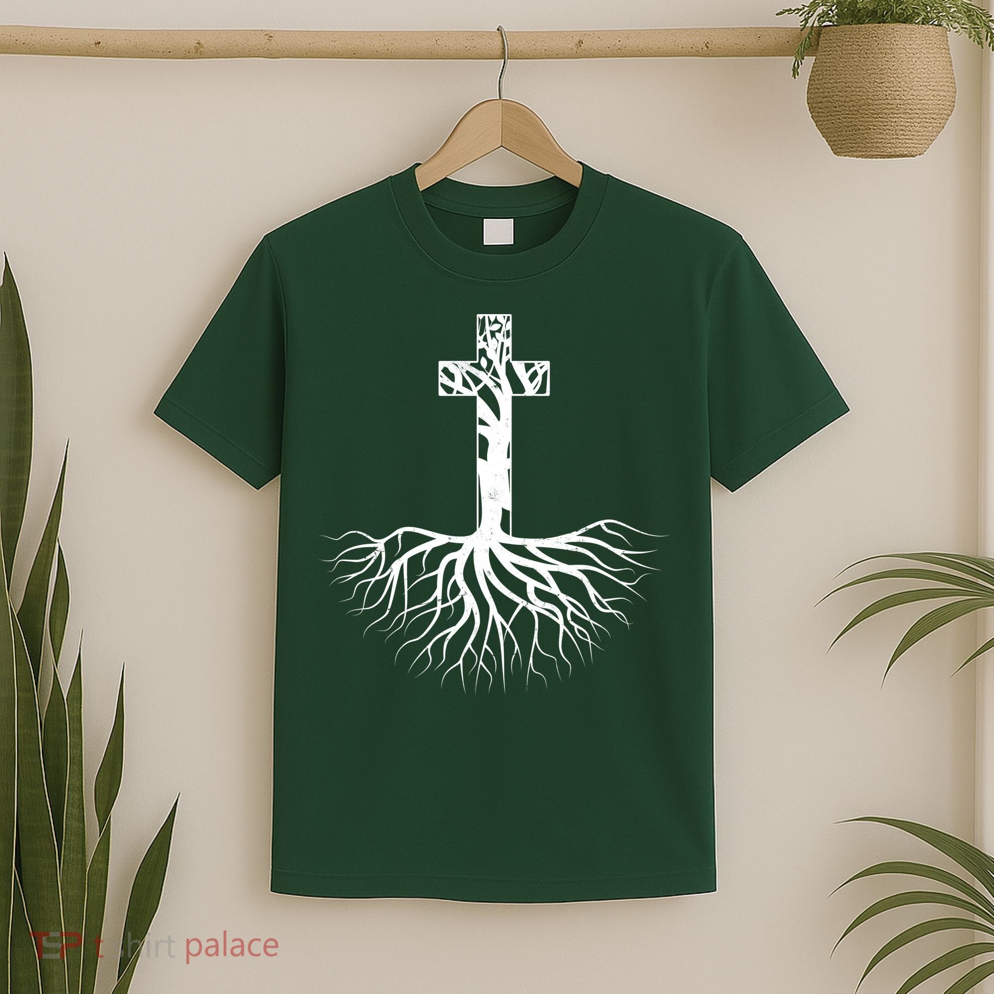Tree Root Christian Cross T-Shirt
