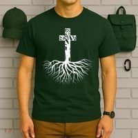 Tree Root Christian Cross T-Shirt thumb 6