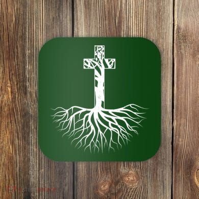 Tree Root Christian Cross Coaster