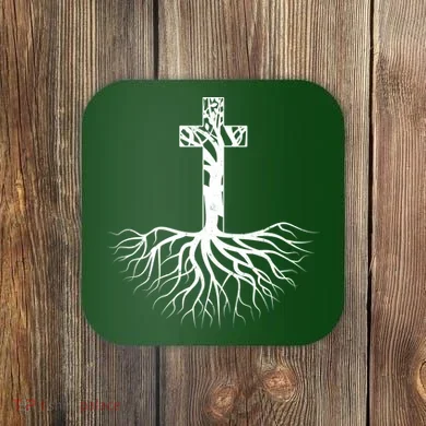 Tree Root Christian Cross Coaster