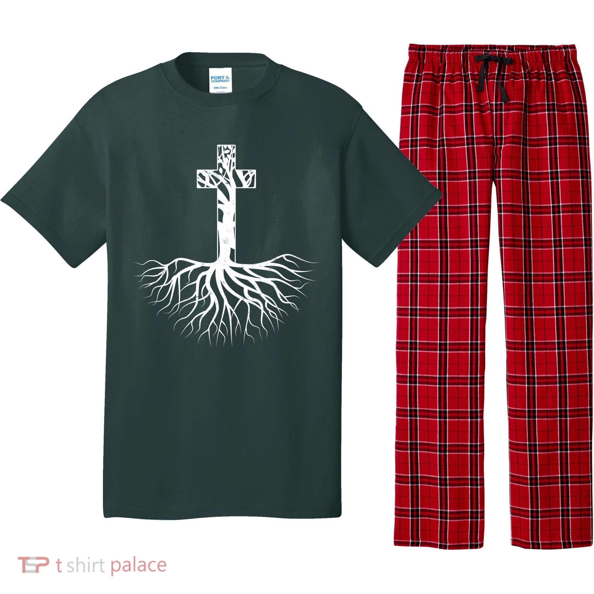 Tree Root Christian Cross Pajama Set
