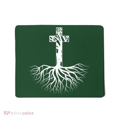 Tree Root Christian Cross Mousepad