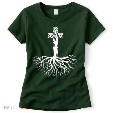 Tree Root Christian Cross Women's T-Shirt