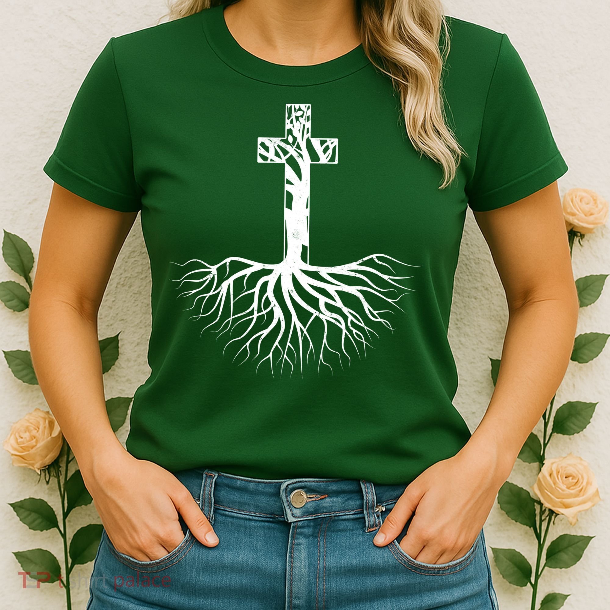 Tree Root Christian Cross Women's T-Shirt