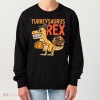 Turkeysaurus Rex Cute Funny Thanksgiving Dinosaur Women's Sweatshirt thumb 0